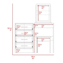 Mueble Tocador Wesley, Beige y Blanco, Espacio Para Ubicar Maquillaje