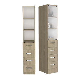 Organizador de Baño Picasso, Beige y Blanco, con Cuatro Cajones Deslizables   X2