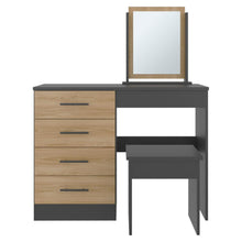 Mueble Multiusos Wesley, Wengue y Fresno, con Cuatro Cajones para Ubicar Maquillaje