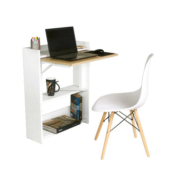 Combo Escritorio Plegable ahorra espacio (77X64X54) Blanco Vienes + silla eames