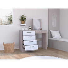 Mueble Tocador Lady, Humo y Blanco Duqueza,
