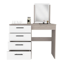 Mueble Tocador Lady, Humo y Blanco Duqueza,