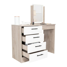 Mueble Tocador Lady, Humo y Blanco Duqueza,
