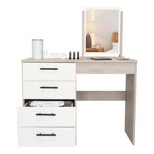 Mueble Tocador Lady, Humo y Blanco Duqueza,