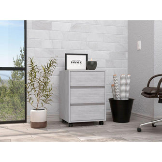Archivador Kova, Blanco, Tres Cajones con Gran Capacidad de Almacenamiento X2