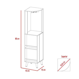 Bar Esquinero Telmo, Nogal con 1 Cajonera Para Almacenamiento COP