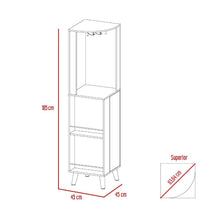 Bar Esquinero Telmo, Nogal con 1 Cajonera Para Almacenamiento COP