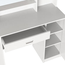 Tocador con Luces Led Aura, Blanco Mate, Incluye la Silla