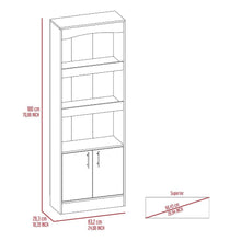 Biblioteca Tooms, Wengue, con Dos Puertas y Tres Entrepaños