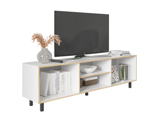 Copia de Mesa Para Tv Tunez Blanco y Café Claro Para Televisor Hasta 70 Pulgadas