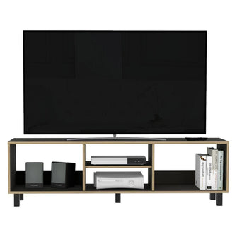 Mueble Multiusos Tunez, Wengue y Café Claro Para Televisor Hasta 70 Pulgadas