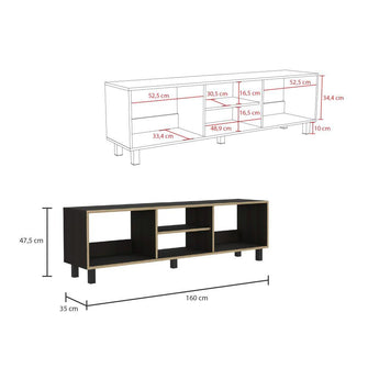 Mueble Multiusos Tunez, Wengue y Café Claro Para Televisor Hasta 70 Pulgadas