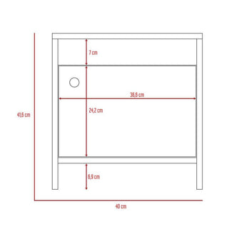 Mesa de Noche Tutto, Café Claro, con Cajón Para Guardar Objetos Ideal Para Espacios Reducidos X2