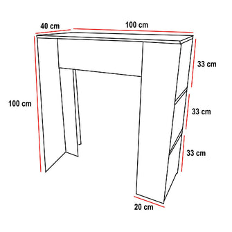 Barra de Cocina 101.5x100x40cm Madera + 2 Sillas Bar Eam Blanca