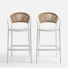 Set de 2 Sillas para Bar Balí, Blanco, Doble propósito con Reposa Pies