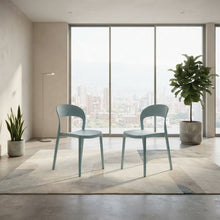 Set de 2 Sillas Patrick, Color Azul Claro, con Espaldar y Diseño Moderno
