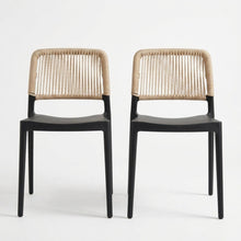 Set de 2 Sillas Houston, Color Negro, con Espaldar Tejido