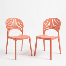 Set de 2 Sillas Paraíso, Color Mandarina, con Espaldar y Diseño Moderno