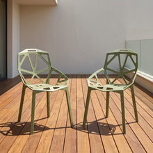 Silla Roxy, Color Verde, con Espaldar y Diseño Moderno X2