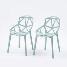 Set de 2 Sillas Roxy, Color Azul Claro, con Espaldar y Diseño Moderno