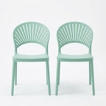 Set de 2 Sillas Paraíso, Color Azul Claro, con Espaldar y Diseño Moderno