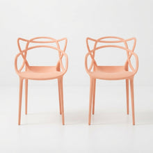 Set de 2 Sillas Palermo, Color Mandarina, con Espaldar y Diseño Moderno