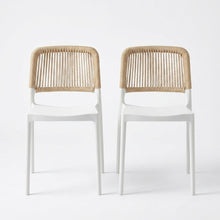 Set de 2 Sillas Houston, Color Blanco, con Espaldar Tejido