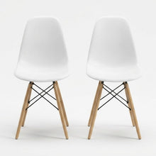 Set de 2 Sillas Eames, Color Blanco, con Patas de Madera