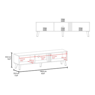 Mesa para TV Vulanno, Wengue y Fresno Europeo, con una puerta abatible 70" ZF