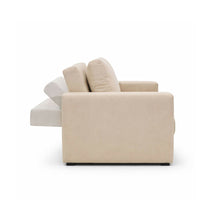 Sala Sofá Cama 92x 174x93cm + Puff + Mesa de Centro Beige