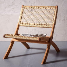 Set de 4 Sillas Plegable de Madera para Exterior Vora, Crudo, Diseño Rústico y Moderno