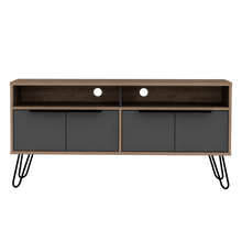 Mesa Para Tv Vany, Beige y Plata Oscuro, Para Televisor de 60 Pulgadas