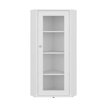 Vitrina Esquinera Genova, Blanco, con una puerta y cuatro entrepaños