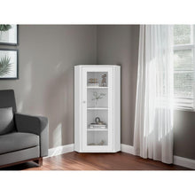 Vitrina Esquinera Genova, Kronos Blanco, con una puerta y cuatro entrepaños  ZF