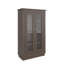 Vitrina Auxiliar Nereida, Avellana, con Dos Puertas Abatibles y Múltiples Entrepaños