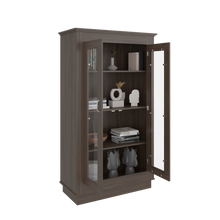 Mueble Multiusos Nereida, Avellana, con Dos Puertas Abatibles y Múltiples Entrepaños