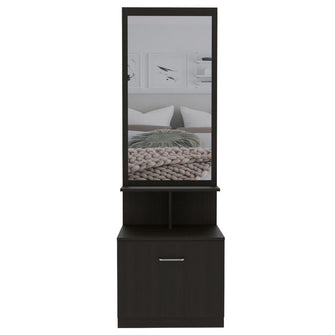Mueble Multiusos Zaha, Wengue, con Espejo y Un Cajón Organizador