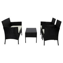 Juego de Sala Exterior Zafiro, Negro y Blanco, con Dos Sillas de Una Plaza y Una Silla de Dos Plazas