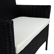 Juego de Sala Exterior Zafiro, Negro y Blanco, con Dos Sillas de Una Plaza y Una Silla de Dos Plazas