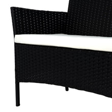 Juego de Sala Exterior Zafiro, Negro y Blanco, con Dos Sillas de Una Plaza y Una Silla de Dos Plazas