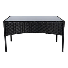 Juego de Sala Exterior Zafiro, Negro y Blanco, con Dos Sillas de Una Plaza y Una Silla de Dos Plazas