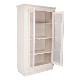 Mueble Multiusos Nereida, Blanco Nevado, con Dos Puertas Abatibles y Múltiples Entrepaños