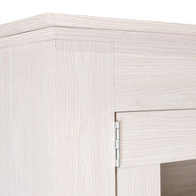 Vitrina Auxiliar Nereida, Blanco Nevado, con Dos Puertas Abatibles y Múltiples Entrepaños