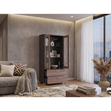 Mueble Multiusos Clasic, Wengue y Avelana, con Dos Cajones