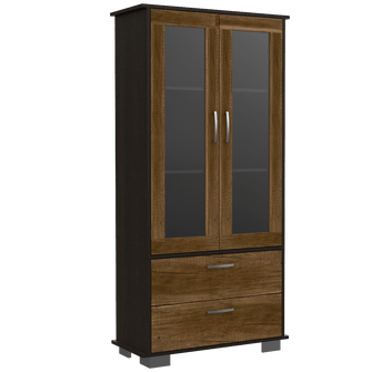 Mueble Multiusos Clasic, Wengue y Cobre, con Dos Cajones