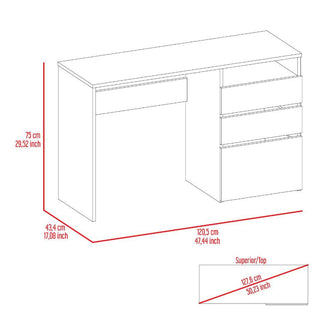 Escritorio Venus, Humo, con Dos Cajones Multiusos y Un Cajón Archivador Adicional    ZF