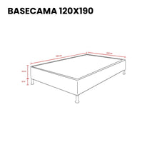 Base Cama Semidoble Woody, Negro, con Tendido de Tablas