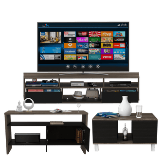Combo para Sala Vrikam, Incluye Mesa Para Tv, Mesa de Centro y Mesa Auxiliar