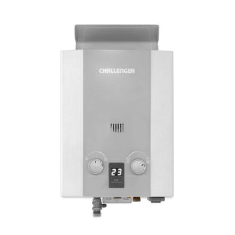 Calentador De Paso Gas Natural 5.5 Lt Tiro Natural Challenger, Color Blanco