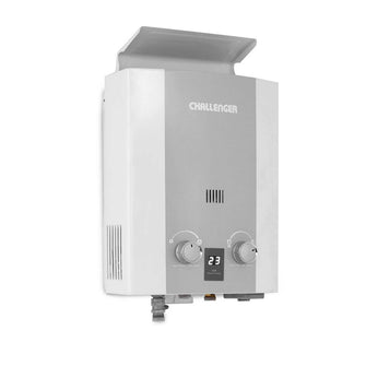 Calentador De Paso Gas Natural 5.5 Lt Tiro Natural Challenger, Color Blanco